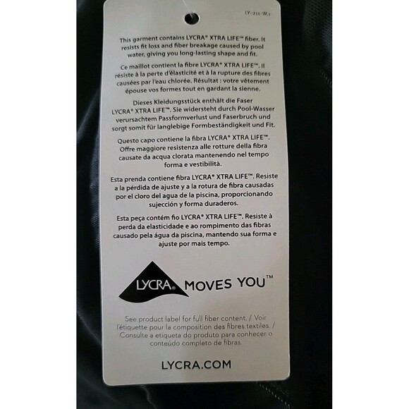 Lands End Women's 3X DD 24/26W V-Neck Swim Top BLACK Solid Padded Bra S451 - Picture 5 of 6